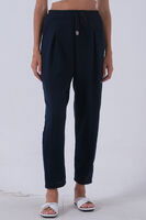 Lacivert Beli Lastikli Keten Pantolon 3970412.02 - 3
