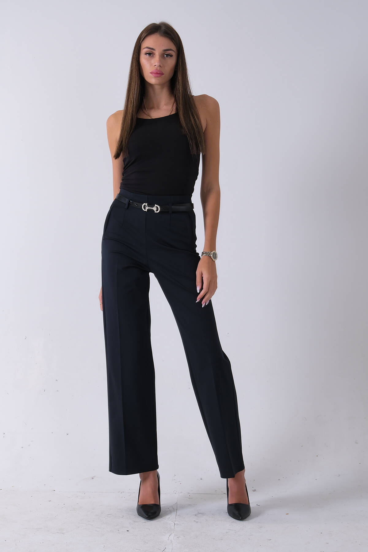 Lacivert Fleto Cepli Düz Pantolon 03030309.02 - Ardanewline (1)