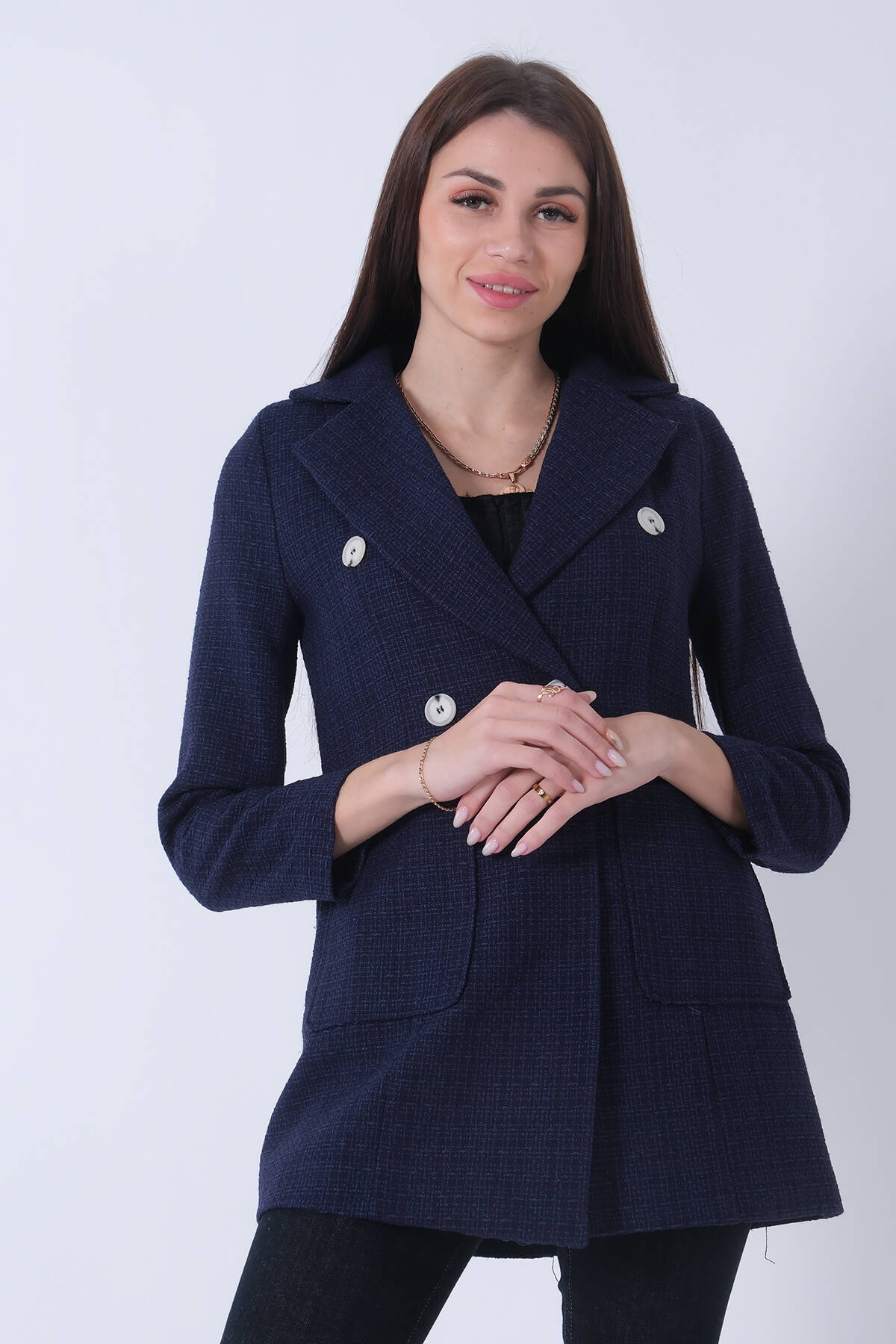 Lacivert Tüvid Kumaş Ceket 4595020.02 - Ardanewline (1)