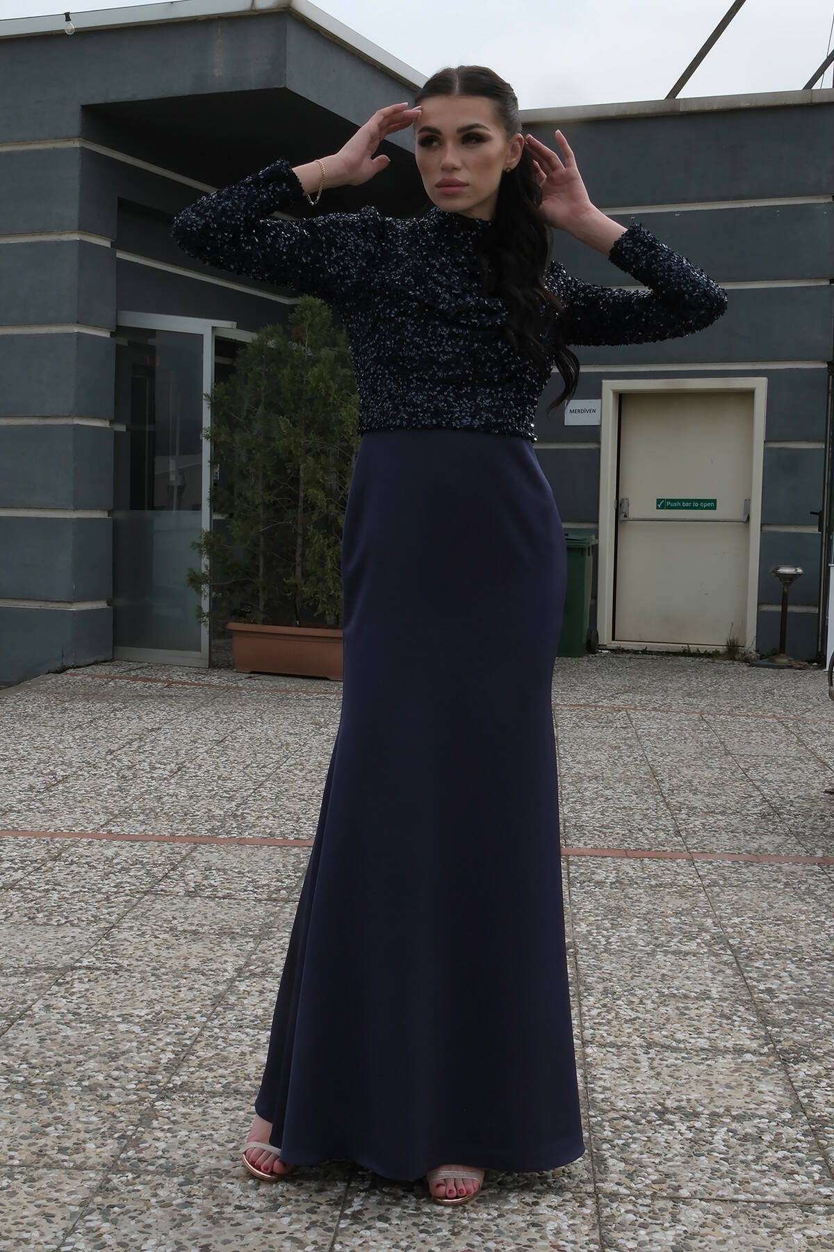 Lacivert Üst Pul Payet Alt Krep Tesettür Abiye 6502497.02 - Ardanewline