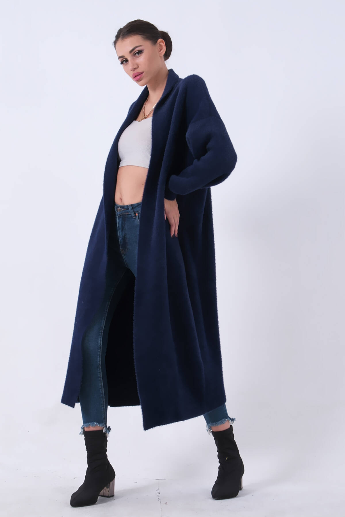 Lacivert Uzun Triko Hırka 46892476.02 - Ardanewline