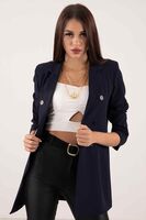 Lacivert Vatkalı Astarlı Blazer Ceket 0105110.02 - 3