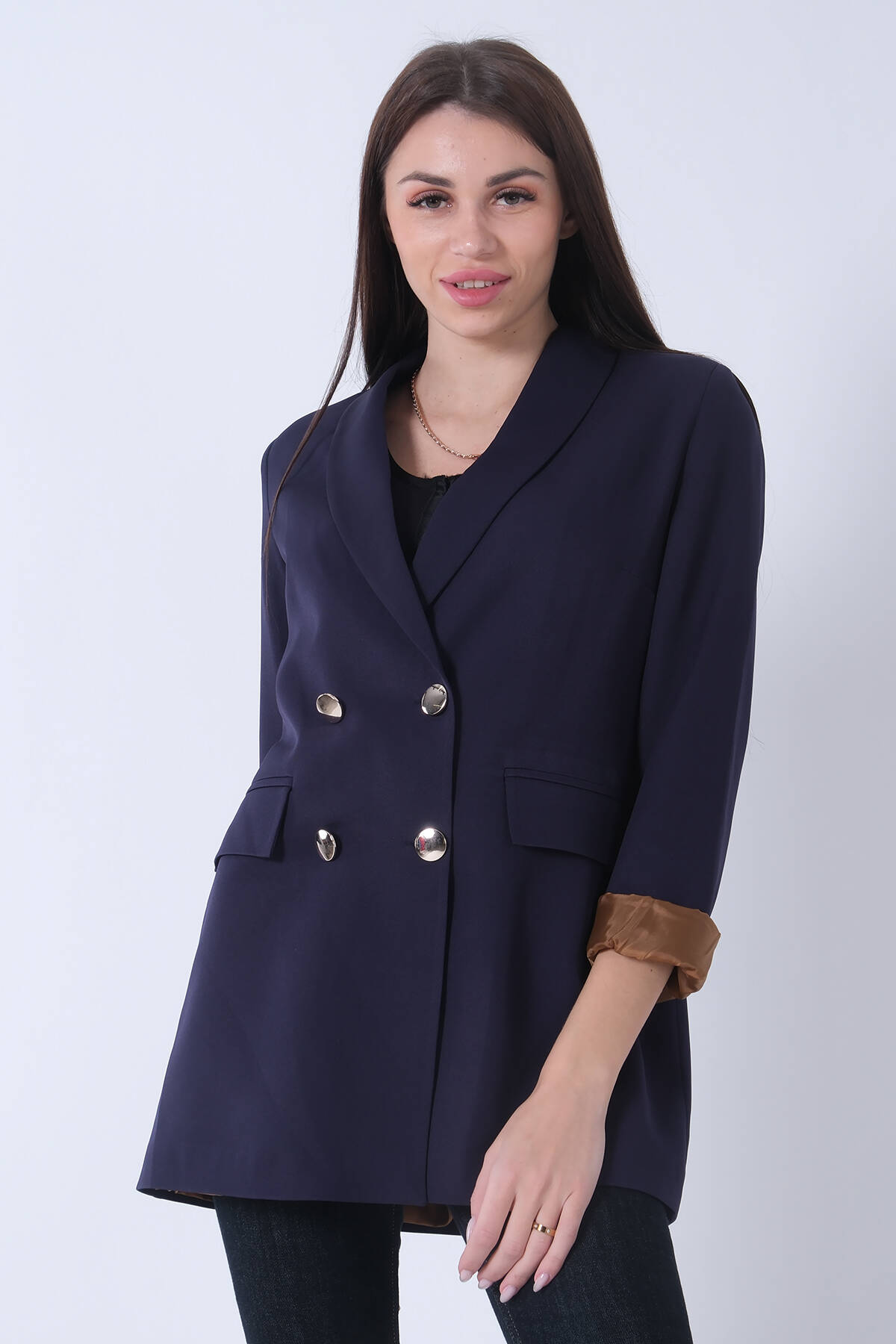 Lacivert Vatkalı Astarlı Ceket 3971156.02 - Ardanewline