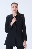 Lacivert Zebra Astar Detaylı Krep Blazer Ceket 01051201.02 - 3