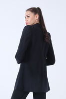 Lacivert Zebra Astar Detaylı Krep Blazer Ceket 01051201.02 - 5