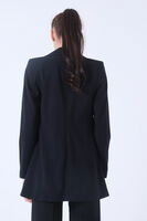 Lacivert Zebra Astar Detaylı Krep Blazer Ceket 01051201.02 - 6
