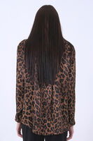 Leopar Oversize Floş Saten Bluz 3970049.53 - 7