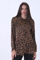Leopar Oversize Floş Saten Bluz 3970049.53 - video