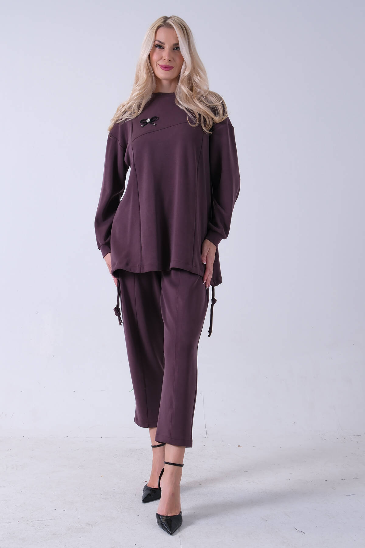 Mürdüm Bisiklet Yaka Tunik Pantolonlu Takım 4577261.21 - Ardanewline