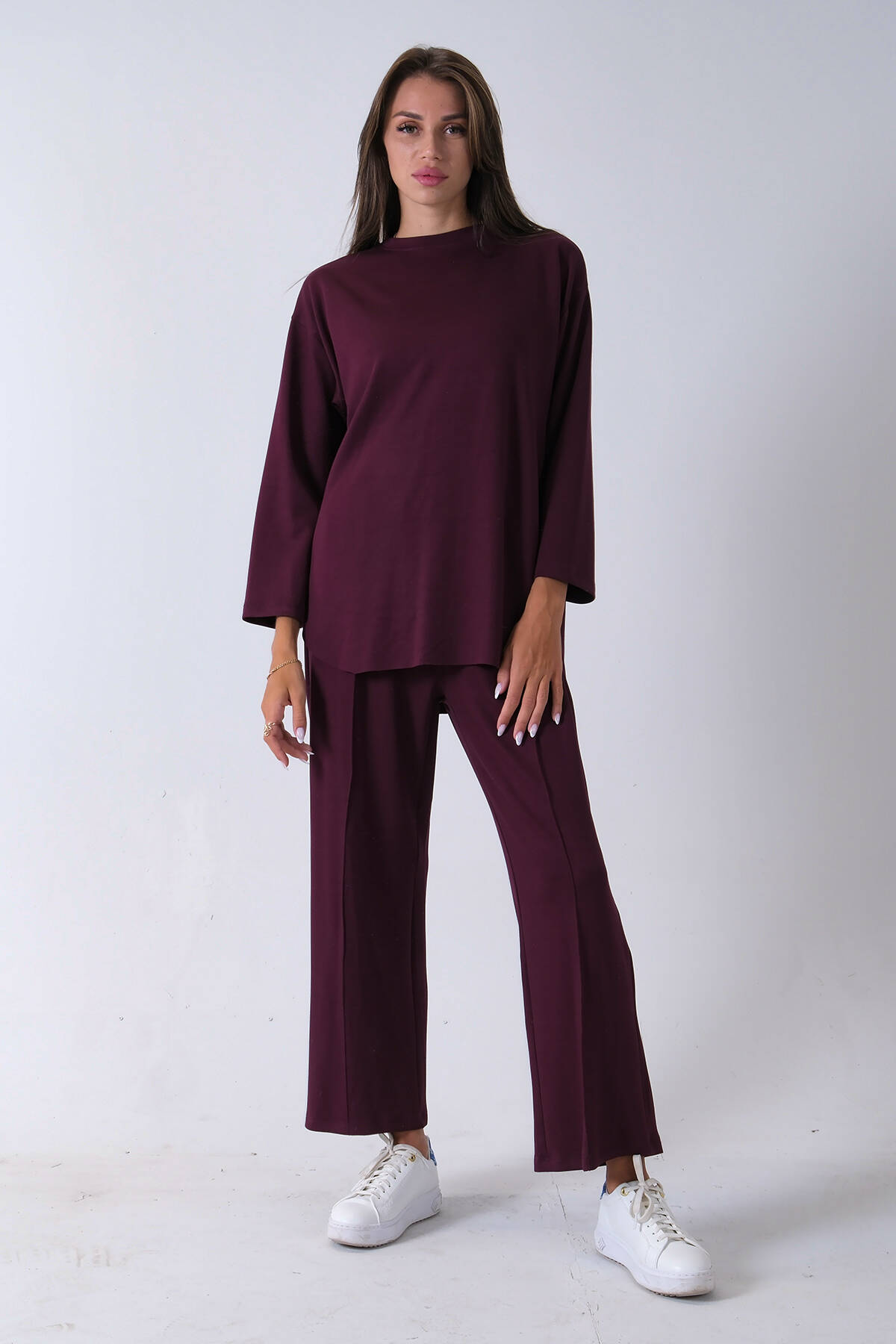 Mürdüm Rahat Kumaş Basic Pantolonlu Takım 31040630.21 - Ardanewline