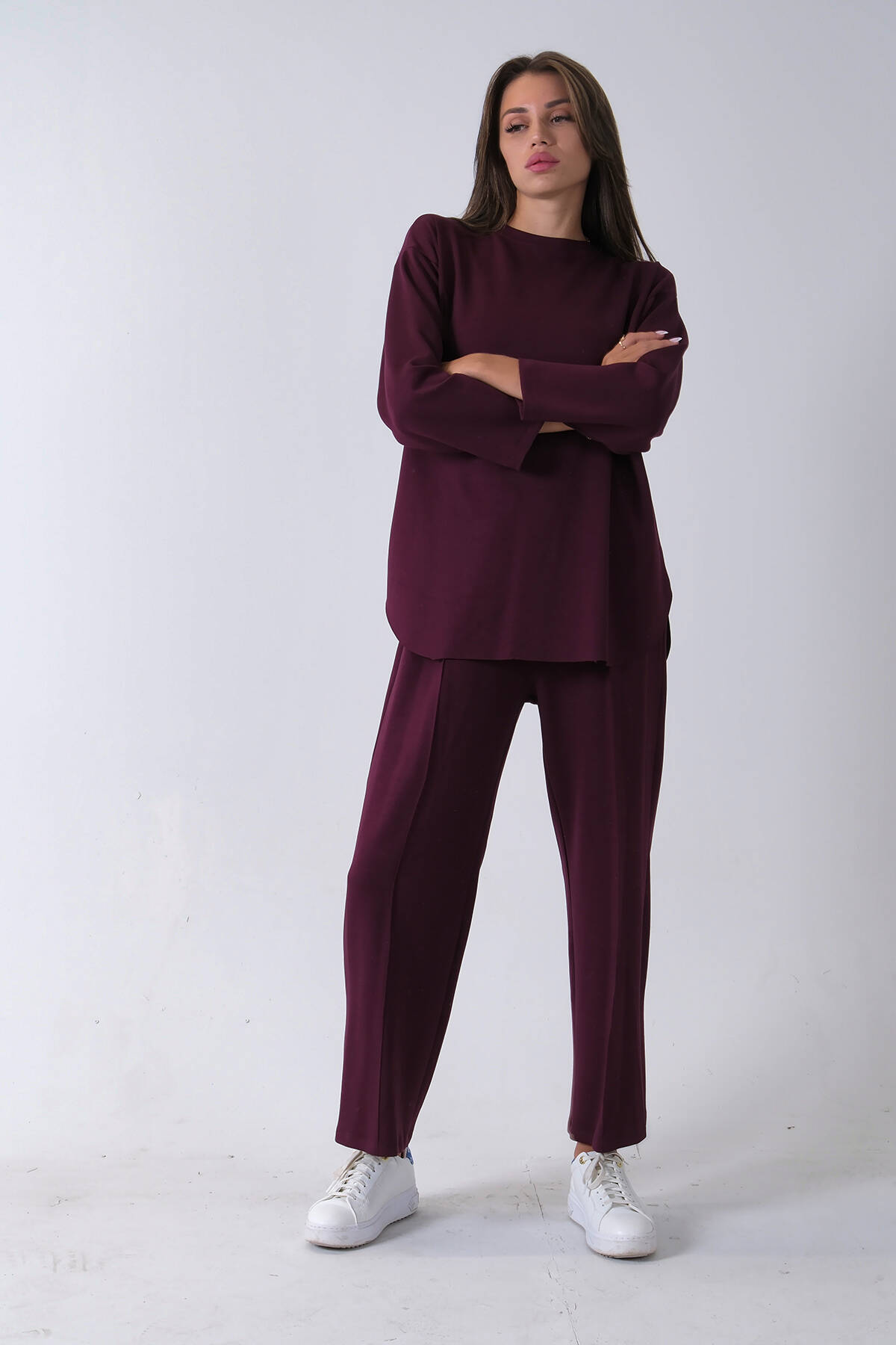 Mürdüm Rahat Kumaş Basic Pantolonlu Takım 31040630.21 - Ardanewline (1)