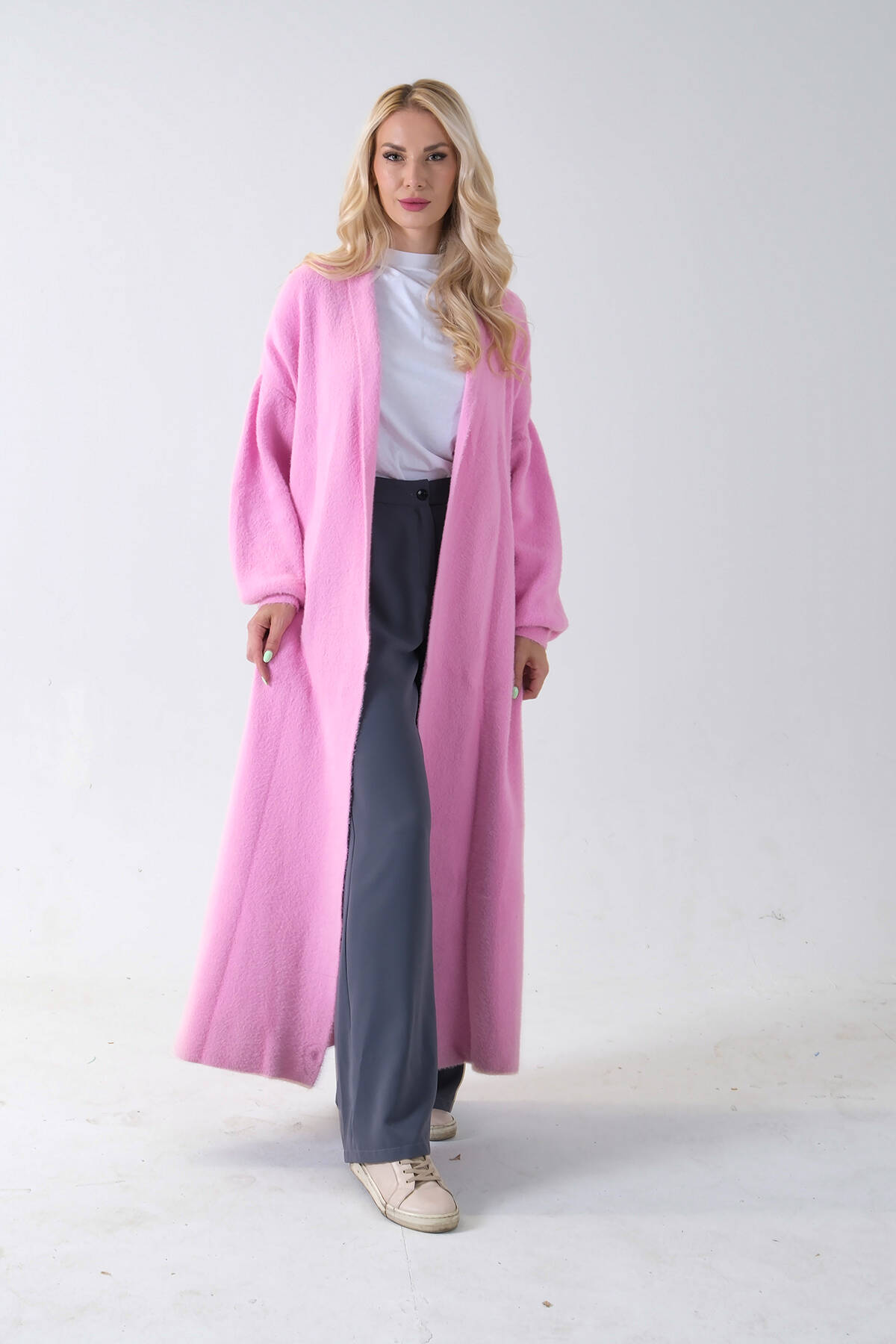 Pembe Uzun Triko Hırka 46892476.10 - Ardanewline
