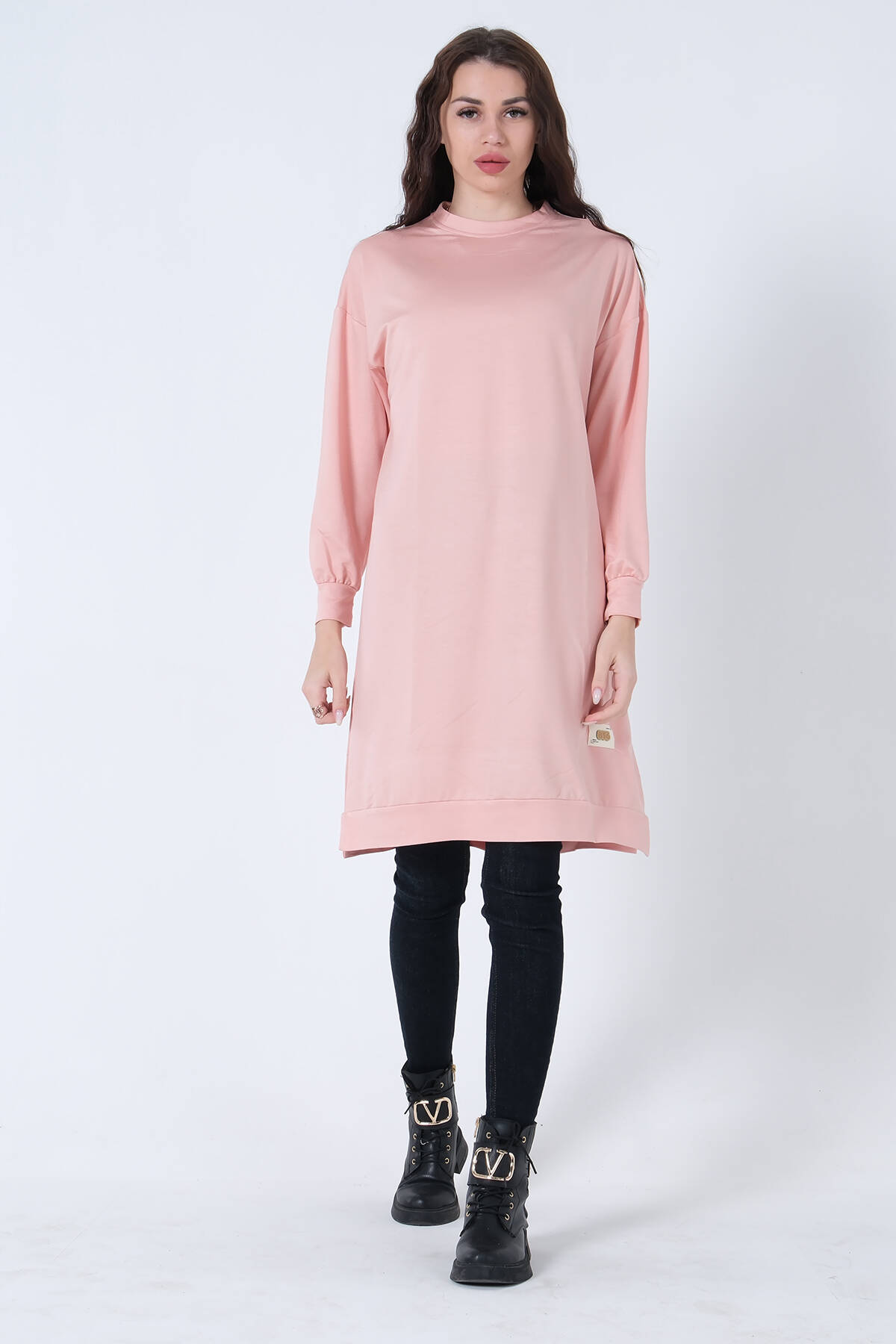 Pudra Bisiklet Yaka Uzun Tunik 0806198.79 - Ardanewline