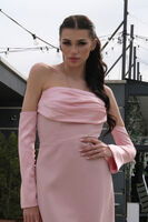 Pudra Drape Düğme Detaylı Midi Boy Abiye 0801168.79 - 5