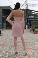 Pudra Drape Düğme Detaylı Midi Boy Abiye 0801168.79 - 6