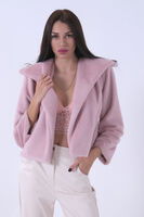 Pudra Peluş Şal Yaka Kapamasız Ceket 0105139.79 - 3