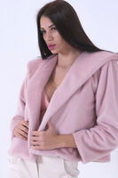 Pudra Peluş Şal Yaka Kapamasız Ceket 0105139.79 - 6