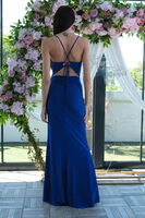 Saks Askılı Yırtmaç Detaylı Drapeli Abiye 9705289.26 - 7
