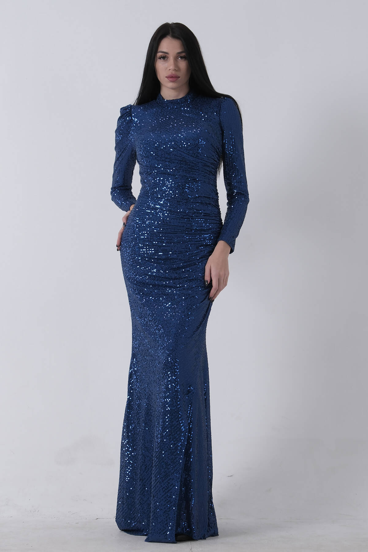 Saks Bisiklet Yaka Pul Payetli Yırtmaçlı Abiye 0801057.26 - Ardanewline