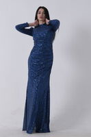 Saks Bisiklet Yaka Pul Payetli Yırtmaçlı Abiye 0801057.26 - 4
