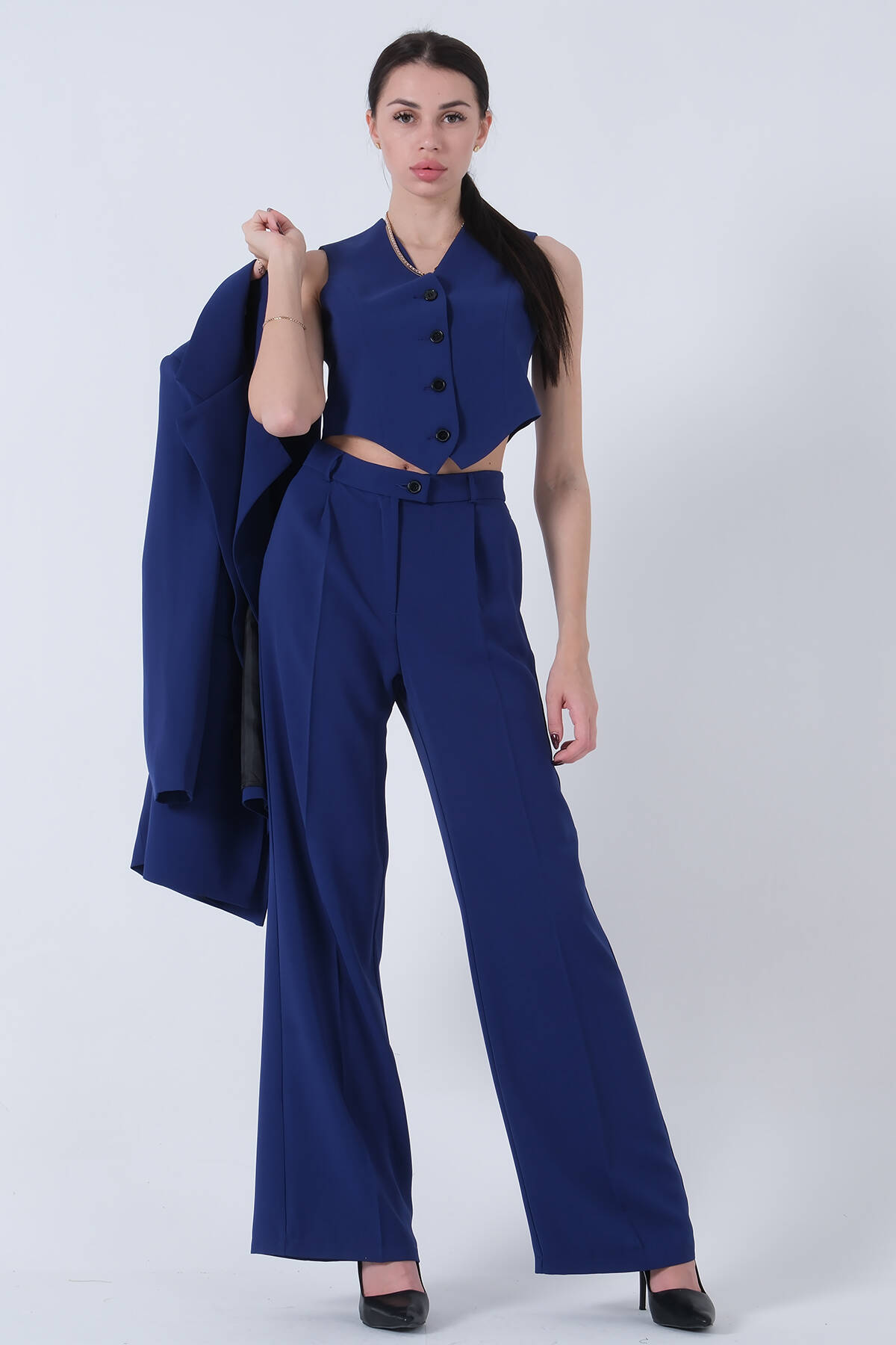 Saks Ceket-Yelek Pantolonlu 3'lü Takım Elbise 0106324.26 - Ardanewline