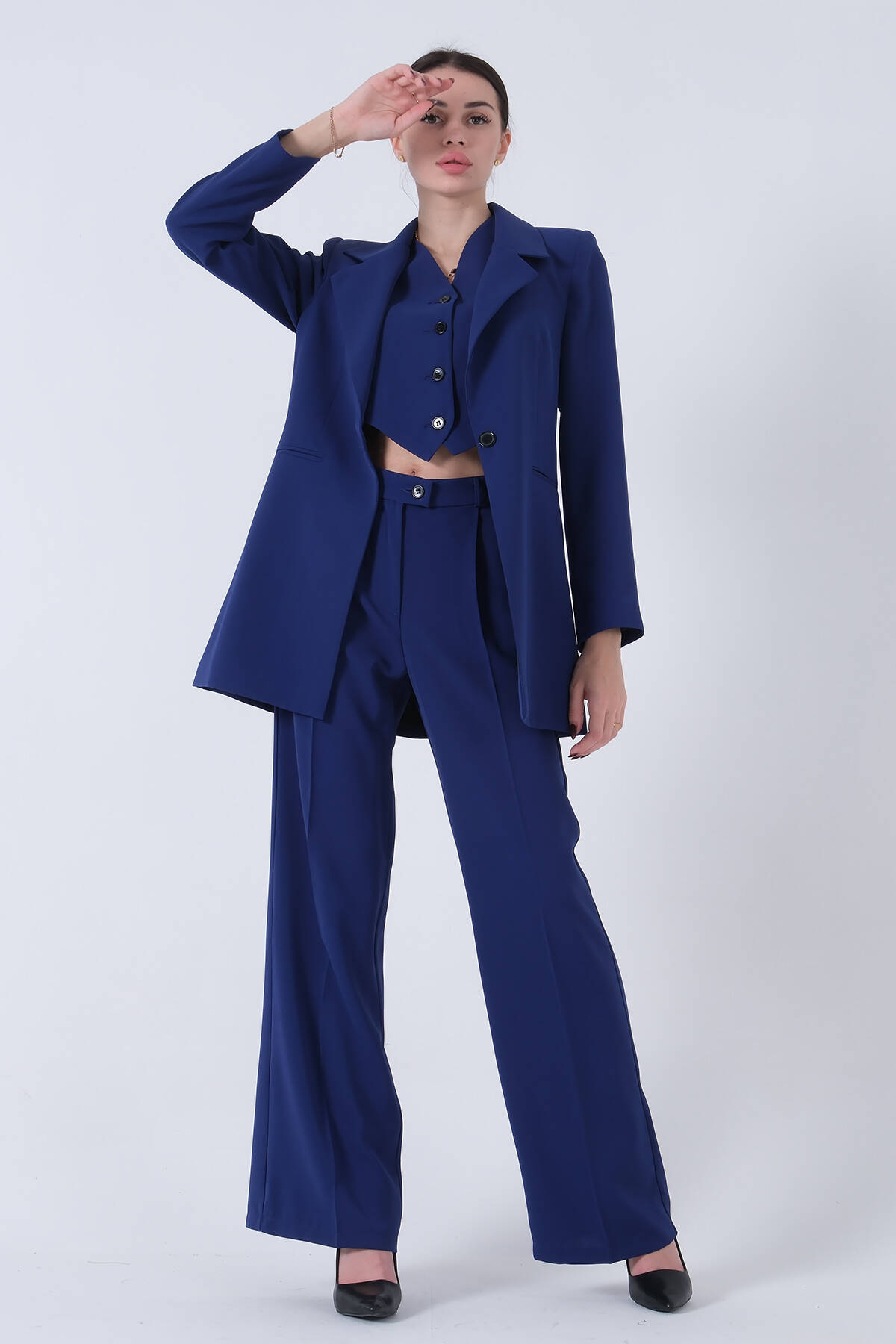 Saks Ceket-Yelek Pantolonlu 3'lü Takım Elbise 0106324.26 - Ardanewline (1)