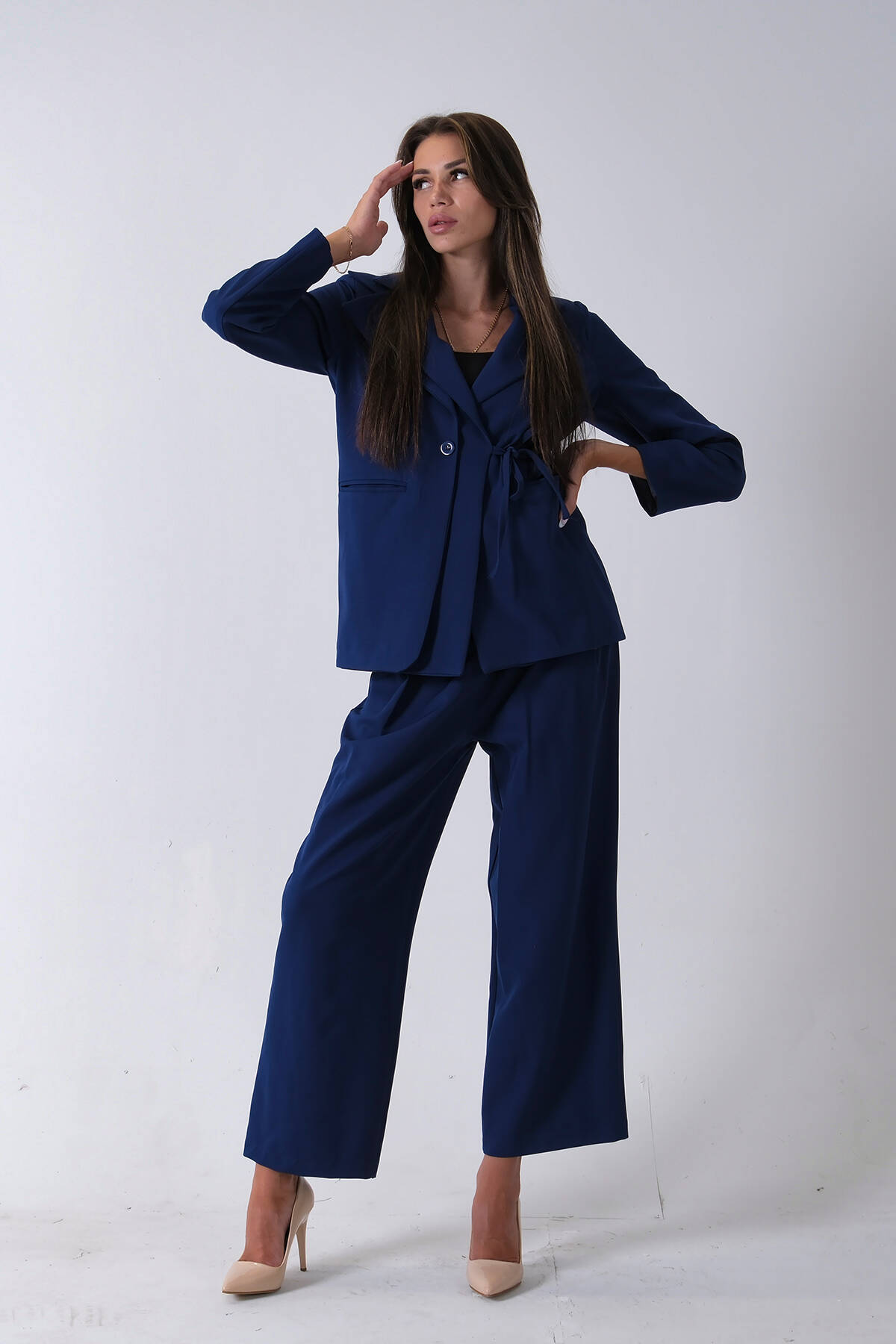 Saks Çift Cep Yandan Bağlamalı Ceket Pantolonlu Takım 4592259.26 - Ardanewline (1)