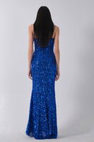Saks Drapeli Parlak Pul Payetli Askılı Abiye 9705539.26 - 5
