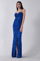 Saks Drapeli Parlak Pul Payetli Askılı Abiye 9705539.26 - 6