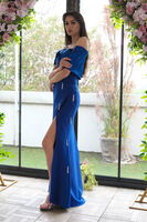 Saks Fiyonk Detaylı Straplez Taş İşlemeli Abiye 9705564.26 - 5