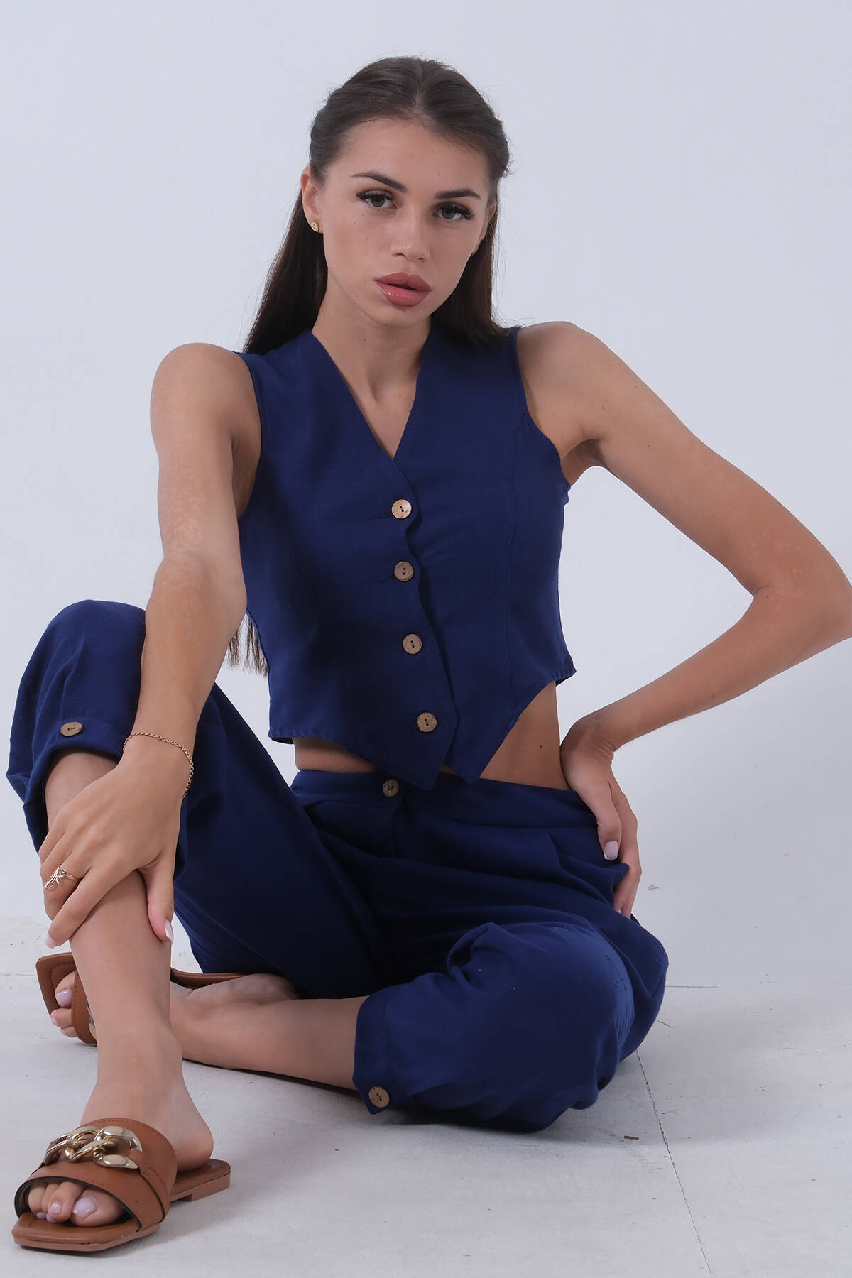 Saks Keten Yelekli Takım 0106321.26 - Ardanewline (1)