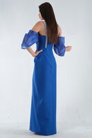 Saks Kolları Şifon Yırtmaçlı Abiye 9705139.26 - 5
