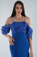 Saks Kolları Şifon Yırtmaçlı Abiye 9705139.26 - 7