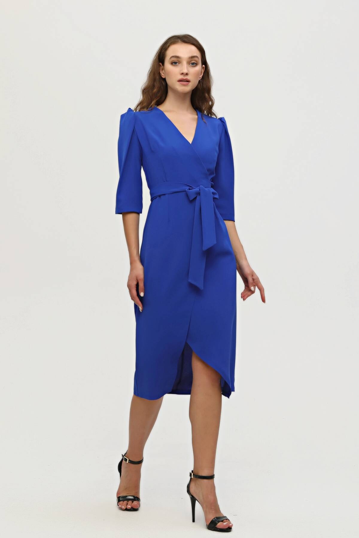 Saks Kruvaze Yaka Midi Boy Krep Elbise 0104010.26 - Ardanewline