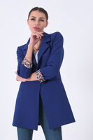 Saks Leopar Astar Detaylı Krep Blazer Ceket 0105120.26 - 4