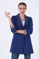 Saks Leopar Astar Detaylı Krep Blazer Ceket 0105120.26 - 5