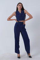Saks Likralı Krep Kumaş Yelekli Pantolon Takım 0106323.26 - 2
