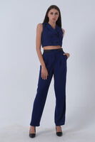 Saks Likralı Krep Kumaş Yelekli Pantolon Takım 0106323.26 - 3