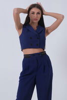 Saks Likralı Krep Kumaş Yelekli Pantolon Takım 0106323.26 - 6