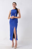 Saks Önü Taş Detaylı Yırtmaçlı Tüy Detaylı Abiye 9705402.26 - 4