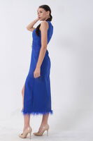 Saks Önü Taş Detaylı Yırtmaçlı Tüy Detaylı Abiye 9705402.26 - 6