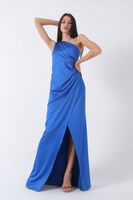 Saks Önü Yırtmaçlı Tek Omuz Şık Abiye 0801563.26 - 1