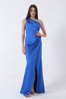 Saks Önü Yırtmaçlı Tek Omuz Şık Abiye 0801563.26 - 3