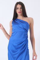 Saks Önü Yırtmaçlı Tek Omuz Şık Abiye 0801563.26 - 8