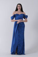 Saks Pul Payet Detaylı Yırtmaçlı Abiye 9705321.26 - 3
