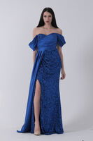Saks Pul Payet Detaylı Yırtmaçlı Abiye 9705321.26 - 5