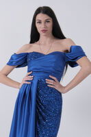 Saks Pul Payet Detaylı Yırtmaçlı Abiye 9705321.26 - 7