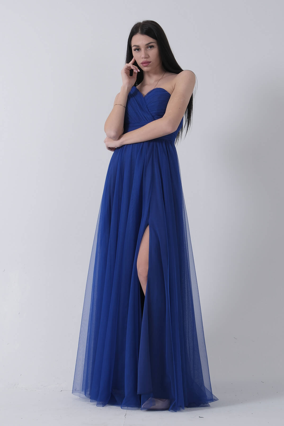 Saks Tek Omuz Yırtmaçlı Abiye 9705155.26 - Ardanewline (1)