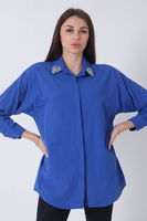 Saks Yakası Taş Detaylı Gömlek 3972505.26 - 4