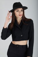 Siyah Astarlı Crop Blazer Ceket 0105118.01 - 2